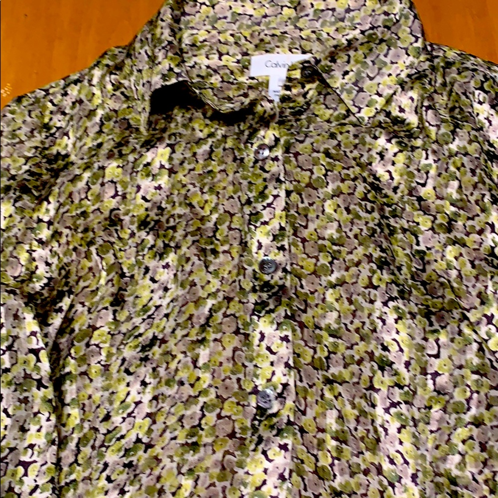 Calvin Klein silk sheer blouse